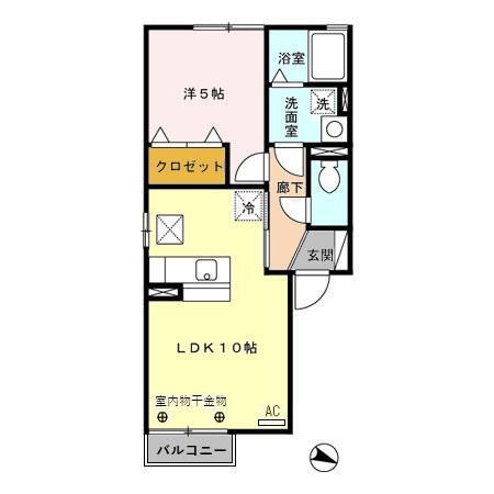 ステラ寿(1LDK/1階)の間取り写真