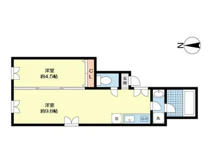 ノイエ桜台(1LDK/1階)の間取り写真