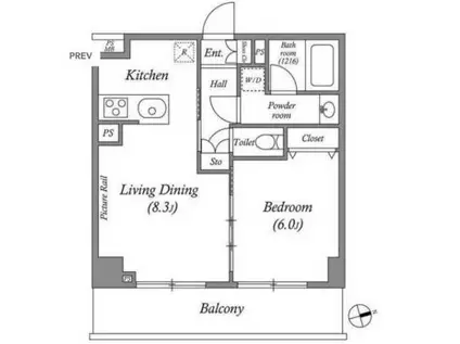 ルクレ上北沢ルネサンスコート(1LDK/3階)の間取り写真