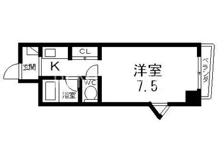 エクセルシオール長田(ワンルーム/3階)の間取り写真