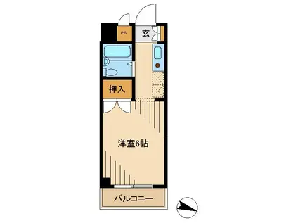 Uトピア高幡不動(1K/3階)の間取り写真