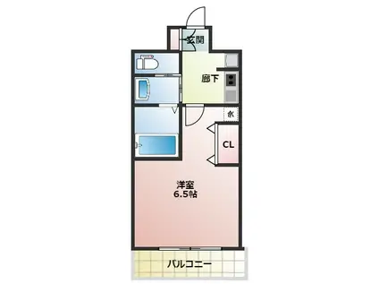 エステムコート難波Vブロード(1K/10階)の間取り写真