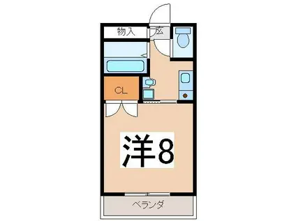 ワイズガーデン(1K/1階)の間取り写真