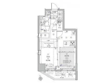 クレイシア・ヴァ―スクレイシア秋葉原イースト(1LDK/9階)の間取り写真