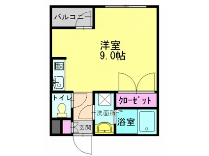 ソフィア21新在家(ワンルーム/2階)の間取り写真