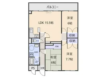 ウィングコート下長(3LDK/5階)の間取り写真