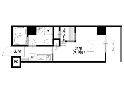 ルネス グランドゥール(1K/6階)の間取り写真