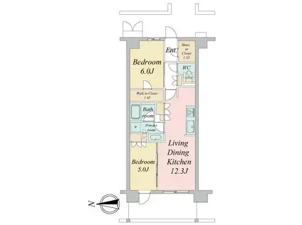 トラープランド蒼麗館(2LDK/3階)の間取り写真