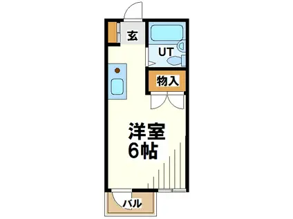 アサダフラット(1K/1階)の間取り写真