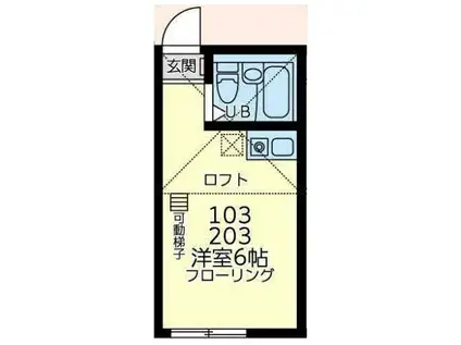ユナイト初音ミックスナッツ(ワンルーム/2階)の間取り写真