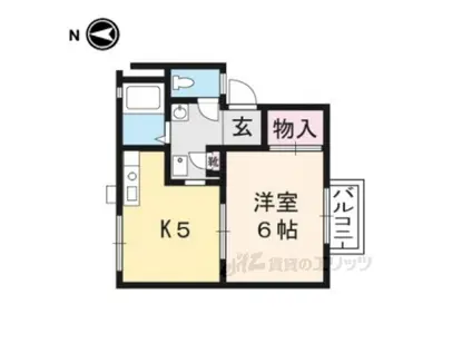 グラフォルム寺町(1DK/1階)の間取り写真