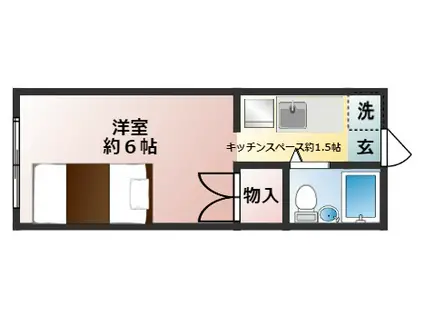 センチュリー出逢館(ワンルーム/2階)の間取り写真