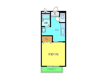 プリマベラ(1K/1階)の間取り写真