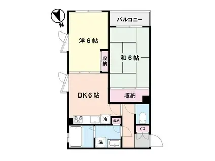 シュロス中野(2DK/2階)の間取り写真