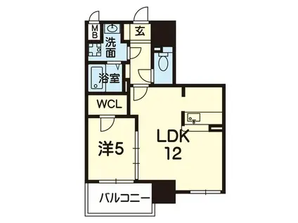 ライズ九品寺II(1LDK/2階)の間取り写真