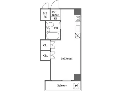フラッツ学芸大学(ワンルーム/2階)の間取り写真