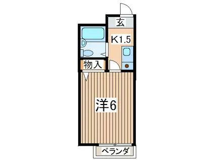 シーサイド湘南(1K/2階)の間取り写真