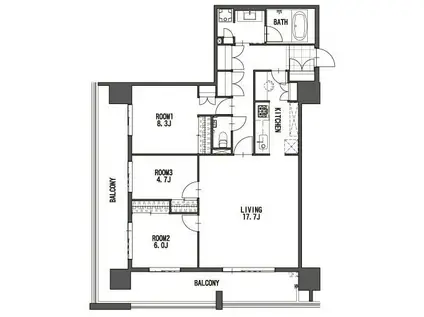 THE LINDOS(3LDK/11階)の間取り写真