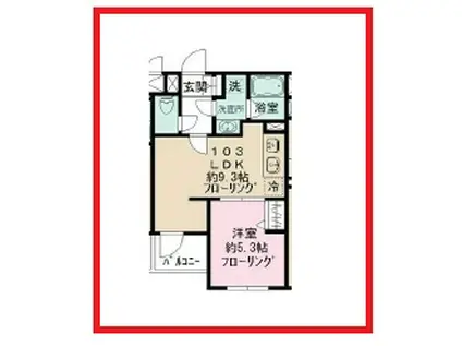 グーテヴォーヌング北千住(1LDK/1階)の間取り写真