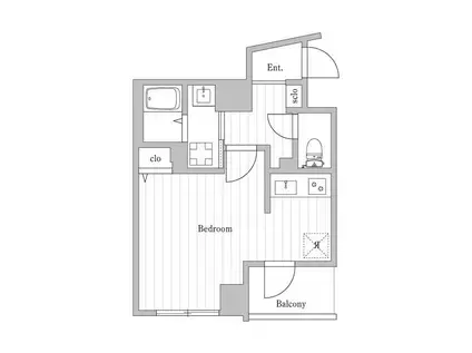 キャビン・ドゥ・ルミエール(ワンルーム/4階)の間取り写真