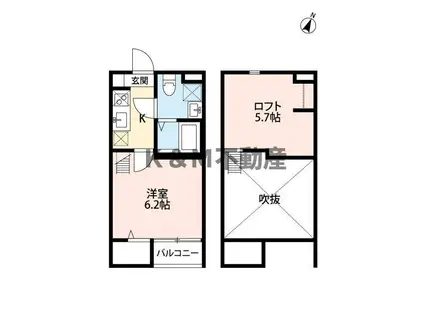 ネクストステージ新柏(1K/2階)の間取り写真