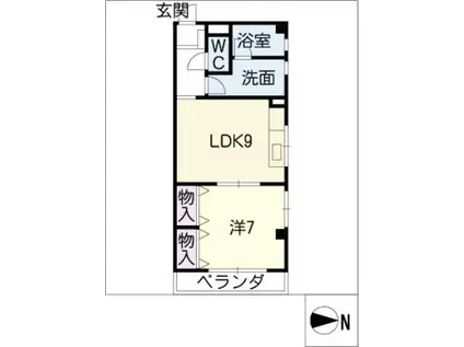 イノセントカワグチ(1LDK/2階)の間取り写真