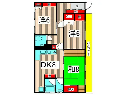 綾瀬ニューハイツ(3DK/1階)の間取り写真