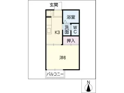 グランドメゾントリス(1K/1階)の間取り写真