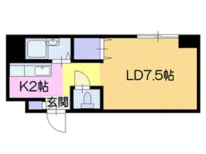 ベルテ北広島(1K/4階)の間取り写真