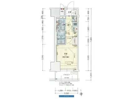 プレサンス難波クチュール(1K/3階)の間取り写真