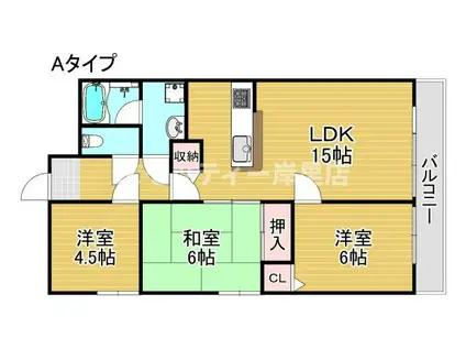 フローラーなかじま(3LDK/9階)の間取り写真