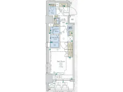 ジェノヴィア阪東橋2スカイガーデン(1K/4階)の間取り写真