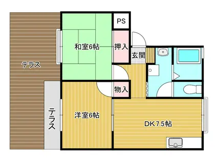 サニーガーデン21 C棟(2DK/1階)の間取り写真