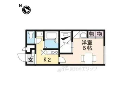 レオパレスAGATE(1K/2階)の間取り写真