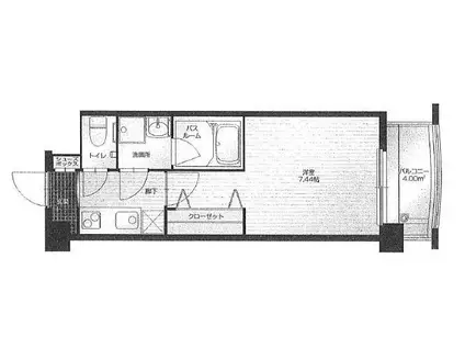 ローズモント・フレア六本松(1K/6階)の間取り写真