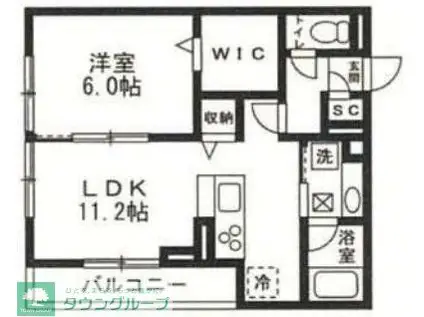 D PAINA 小杉陣屋町III(1LDK/1階)の間取り写真