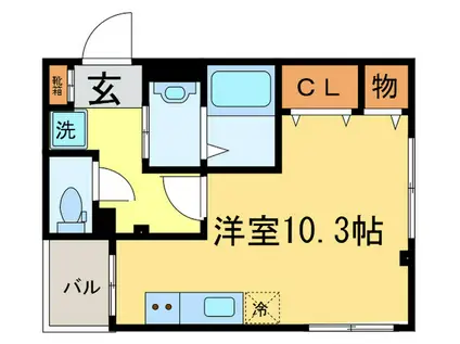 CREST ISLAND 722(ワンルーム/2階)の間取り写真