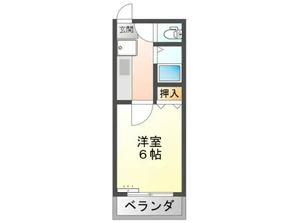 池之坊ハイツ(1K/3階)の間取り写真