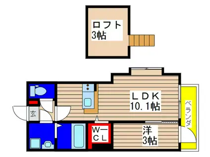 TERIOS(1LDK/3階)の間取り写真