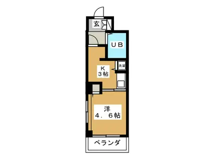 ヘリオス378立川(1K/4階)の間取り写真
