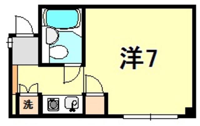 NEOダイキョー芦屋川(ワンルーム/1階)の間取り写真