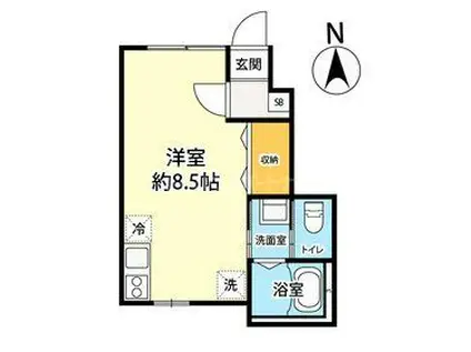 キャメル櫛引3(ワンルーム/1階)の間取り写真