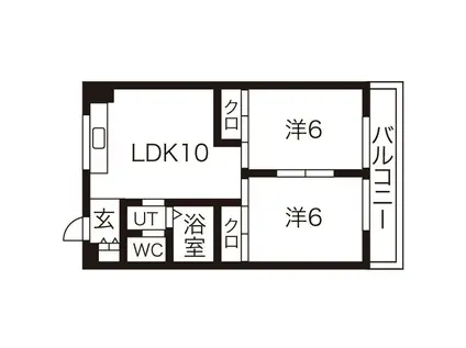 ハイクレスト光善寺(2LDK/2階)の間取り写真