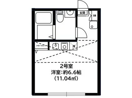 ルミエール桜ケ丘(ワンルーム/1階)の間取り写真