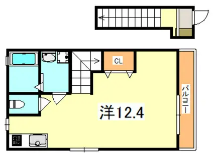 クレル・リ・ヴィエールⅡ(ワンルーム/2階)の間取り写真