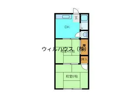 パープルマンション(2DK/4階)の間取り写真