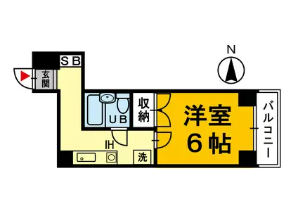 メゾン西町(1K/4階)の間取り写真