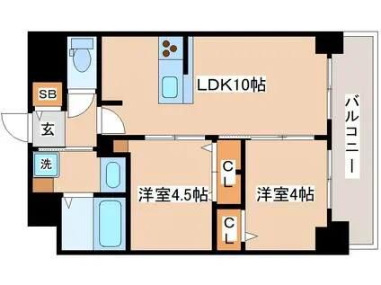 アドバンス神戸パーチェ(2LDK/8階)の間取り写真