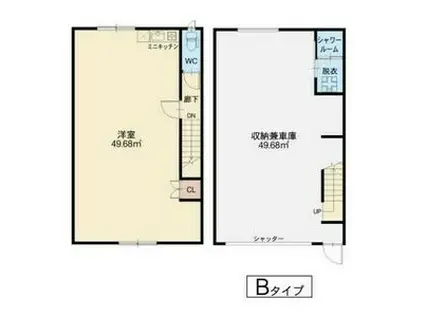 中島WORKING BASE(ワンルーム/1階)の間取り写真