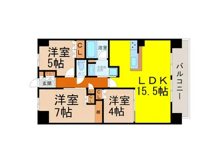 ラフィシア上前津(3LDK/10階)の間取り写真